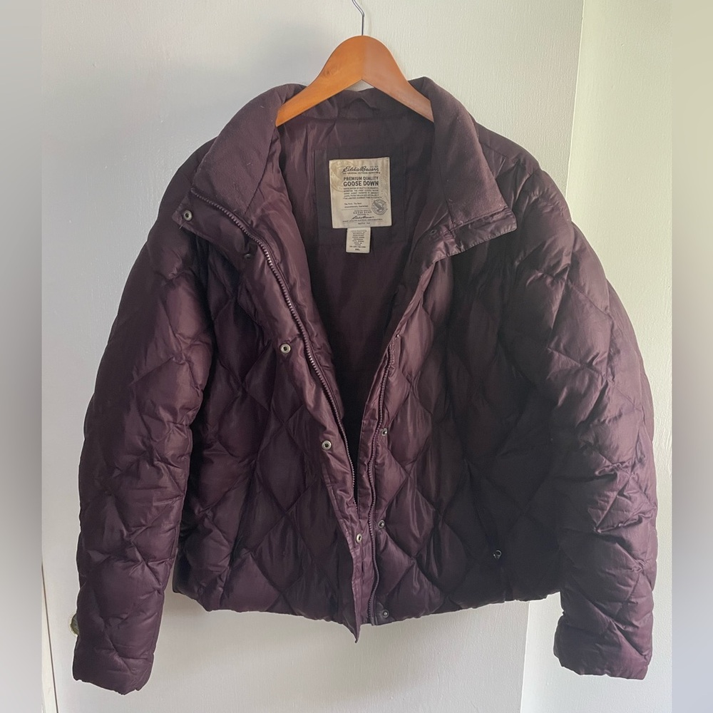 Eddie Bauer Women’s purple down winter jacket XXL